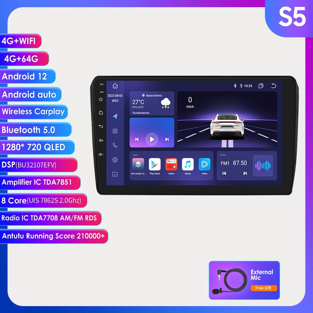 9 Inch Wifi+4G OLED Android 12 car dvd Player for Audi A3 with radio CarPlay Android Auto car stereo with GPS