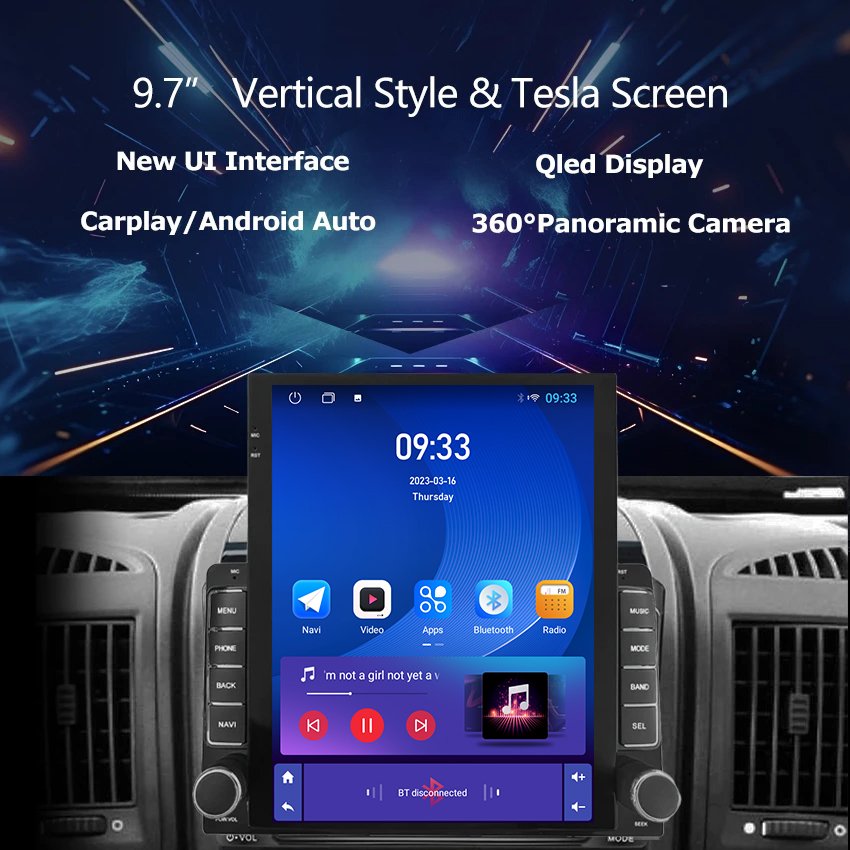 9.7'' Inch Android Car Radio for Fiat Ducato Jumper Boxer 2006-2018 dvd GPS Tesla Vertical Screen Stereo Navigation Multimedia