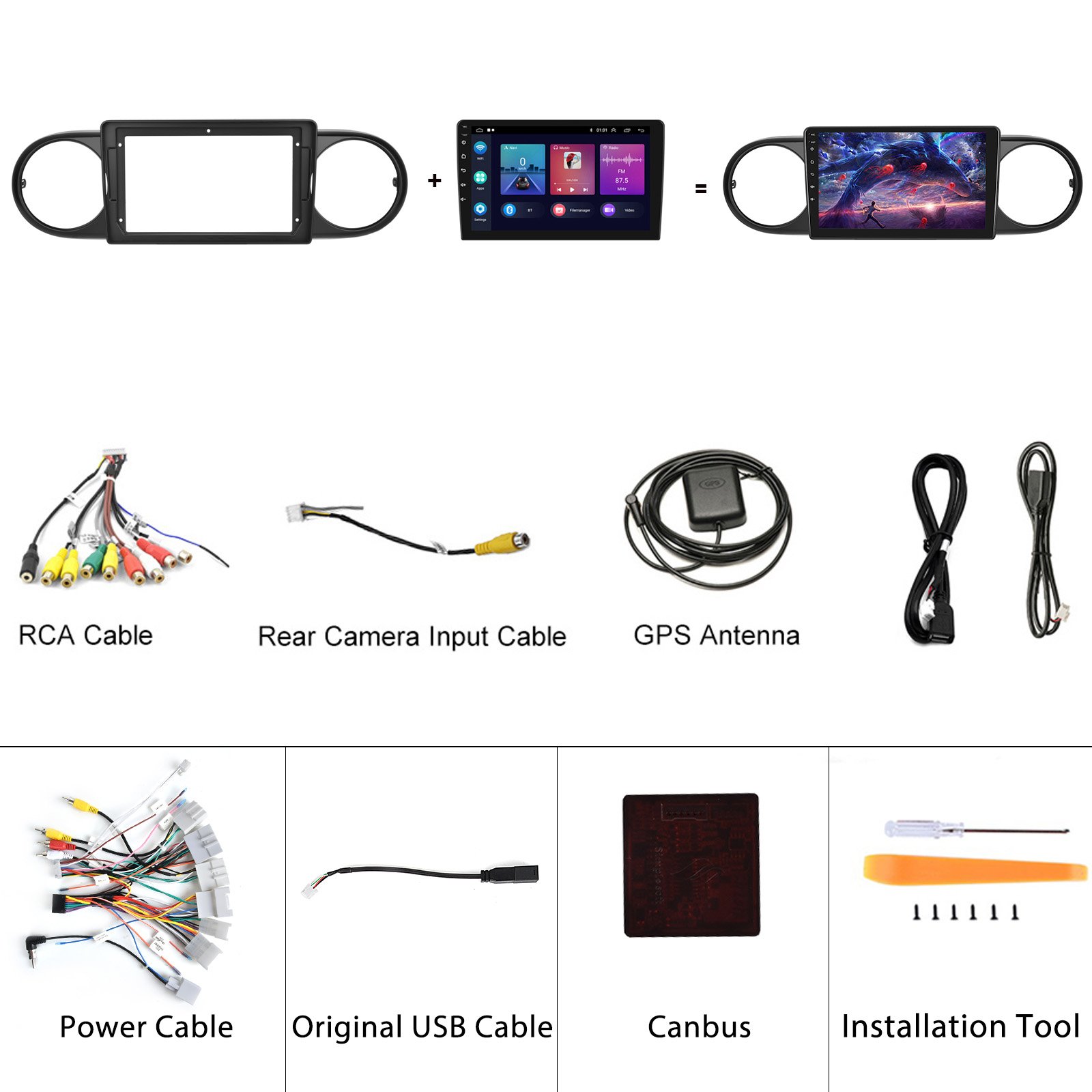 Podofo 9inch Car Stereo Car Radio Wireless Carplay Android Auto Wifi GPS BT FM HIFI For Toyota Rumion 2007-2019 Auto Electronics