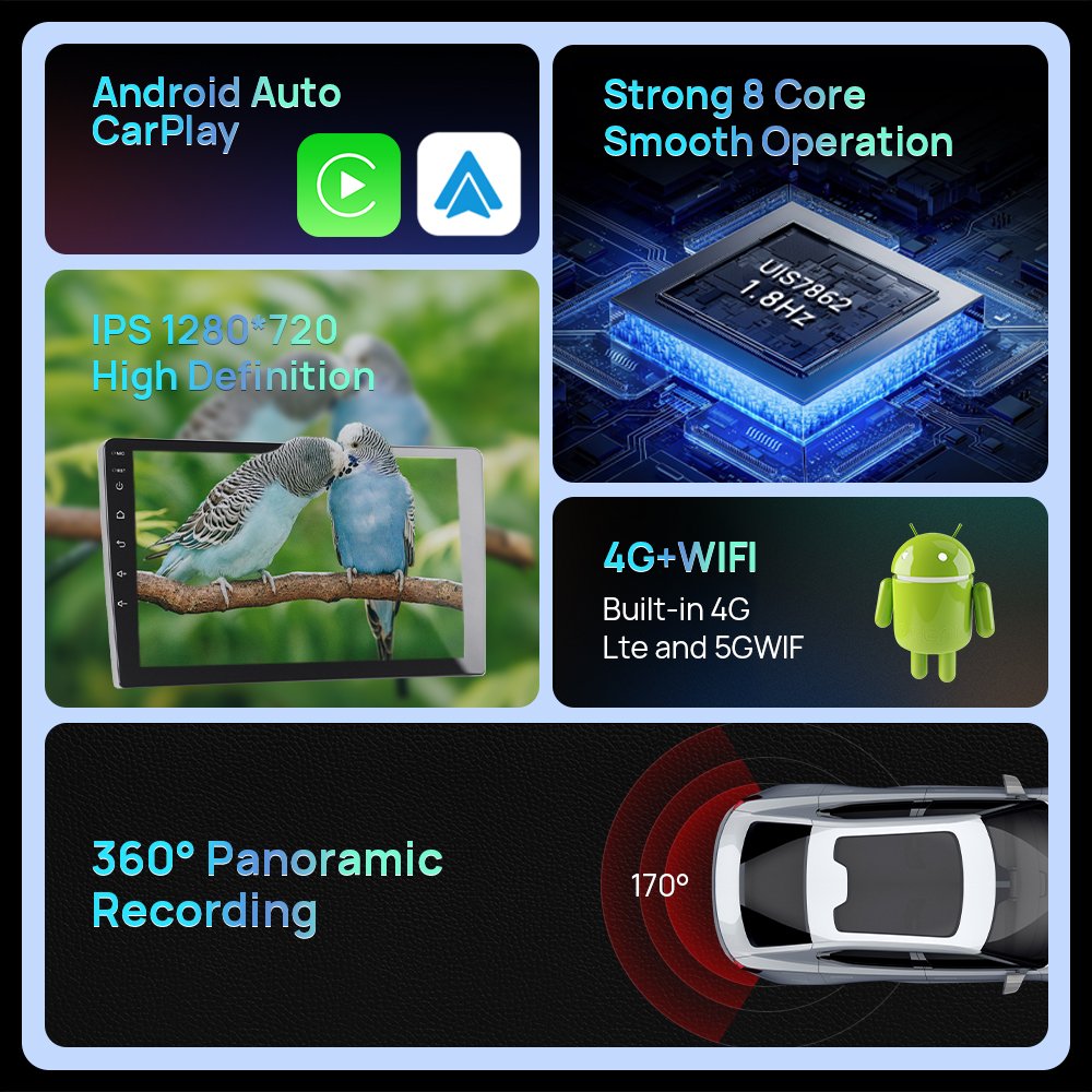 Car Android Player 9/10inch Car Audio DVD Player For Universal Carplay Auto radio Fm GPS Wifi Radio Multimedia Monitor