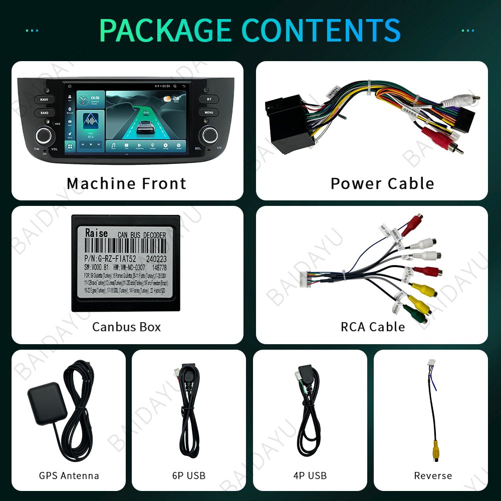 7inch 4+32G Car Multimedia 2Din Android Radio For Fiat Punto Linea 2010-2015 Carplay gps car dvd player