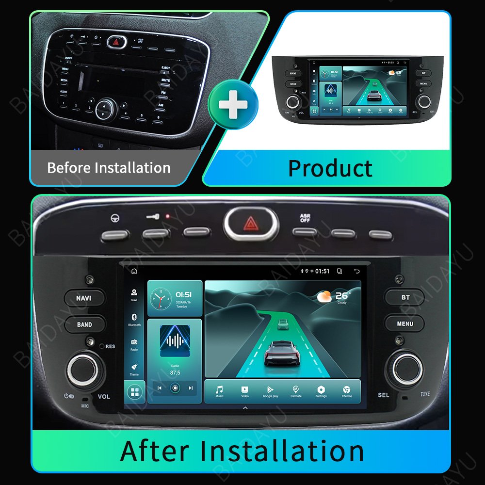 7inch 4+32G Car Multimedia 2Din Android Radio For Fiat Punto Linea 2010-2015 Carplay gps car dvd player