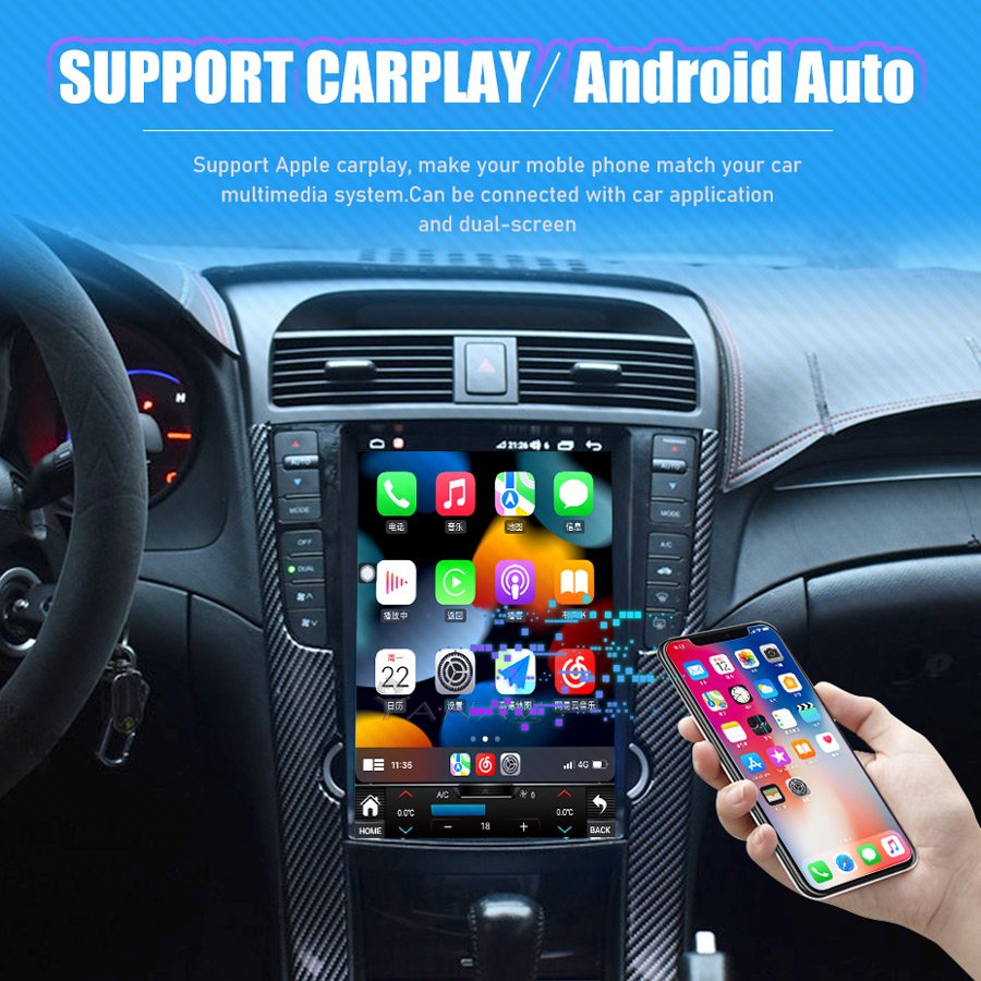 12.1 Inch Tesla Screen Auto Stereo GPS Navigation android auto carplay Car radio For Acura TL 2004 2005 2006 2007 2008