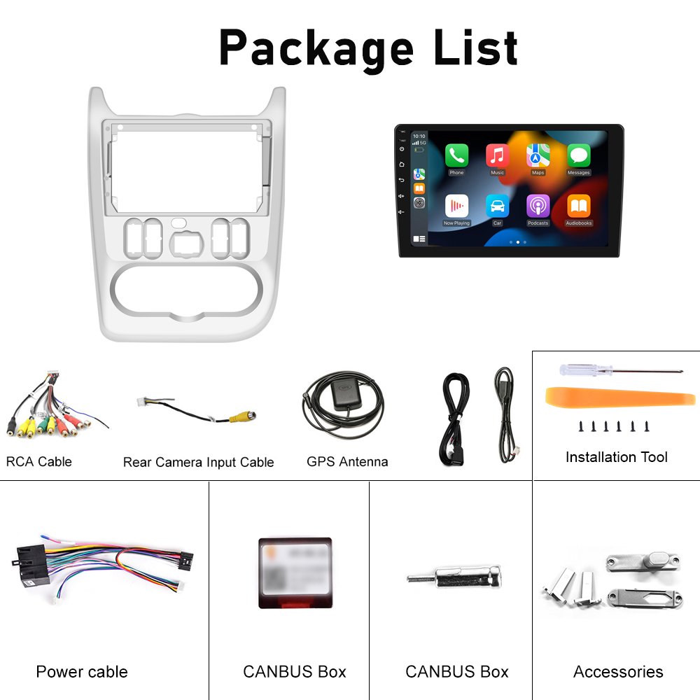 Podofo Android Car Radio 9 Inch Double Din Carplay Android Auto GPS Support AHD Camera For Renault Logan 2009-2013 Wholesale OEM