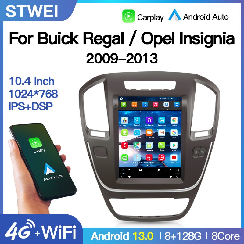 Car GPS Navigation For Buick Regal/Opel Insignia 2009-2013 10.4inch Auto Radio Stereo Multimedia Player With WiFi Android For Te