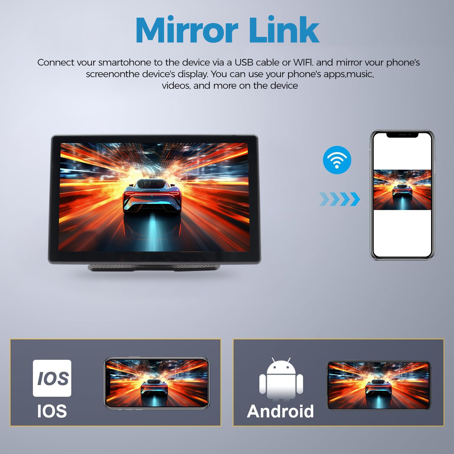 Maustor Universal 9 inch Car Radio Multimedia CarPlay With Dashcam Android Auto Wireless Car DVD player