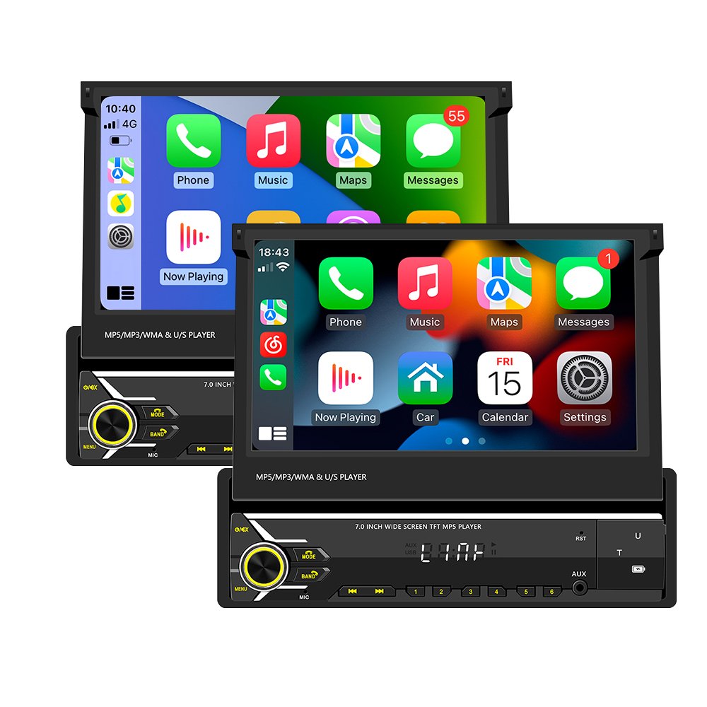 1 Din Android Car Radio 7 Inch Retractable Car DVD Player Universal Car Stereo Radio System MP5 Player With BT Wifi GPS