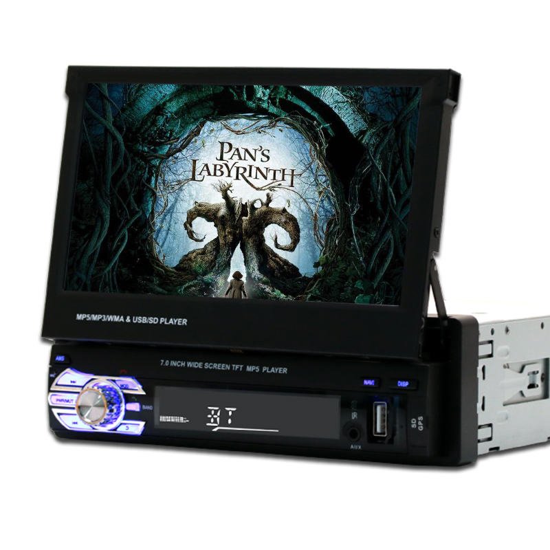 High Quality Retractable 7-inch Bt Car Radio Mp5/mp3 Player Plug-in Card Reverse Connected Car DVD Player