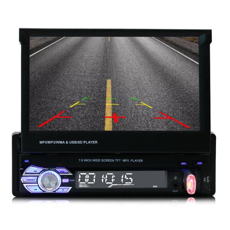 High Quality Retractable 7-inch Bt Car Radio Mp5/mp3 Player Plug-in Card Reverse Connected Car DVD Player