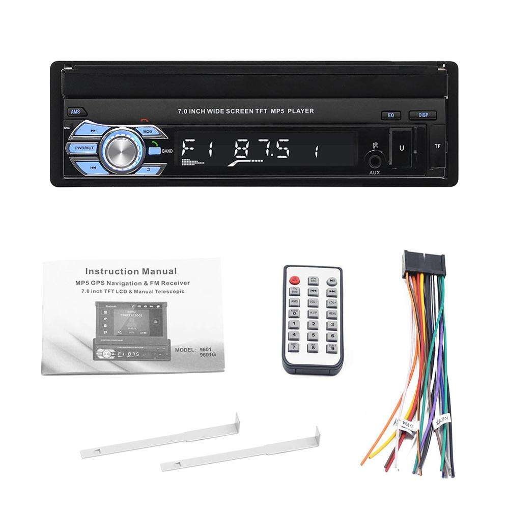 High Quality Retractable 7-inch Bt Car Radio Mp5/mp3 Player Plug-in Card Reverse Connected Car DVD Player
