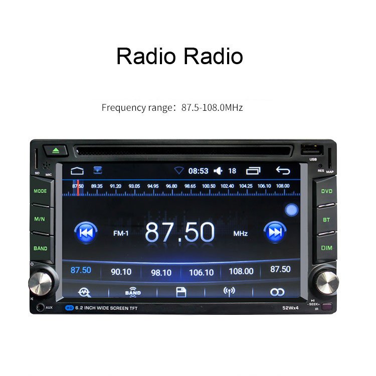 6.2 Inch Car Wifi Dvd Player Android Xy-6.2inchdvd Led Usb Cd Players Ce LCD Universal Portable Cd Player with Bluetooth RGB