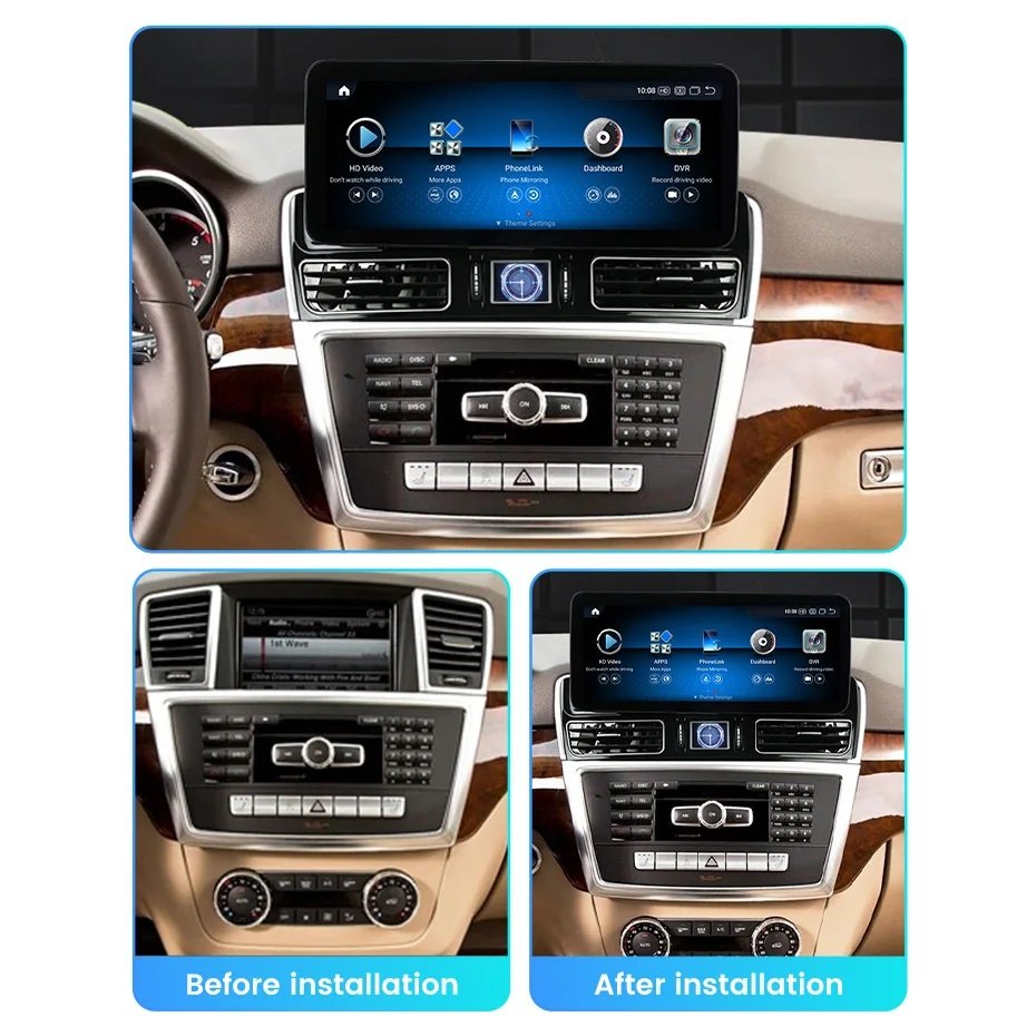 Android 13 Car Multimedia Video Player For Mercedes Benz ML GL GLE GLS W166 X166 2012-2019 head unit Auto 360 Cam