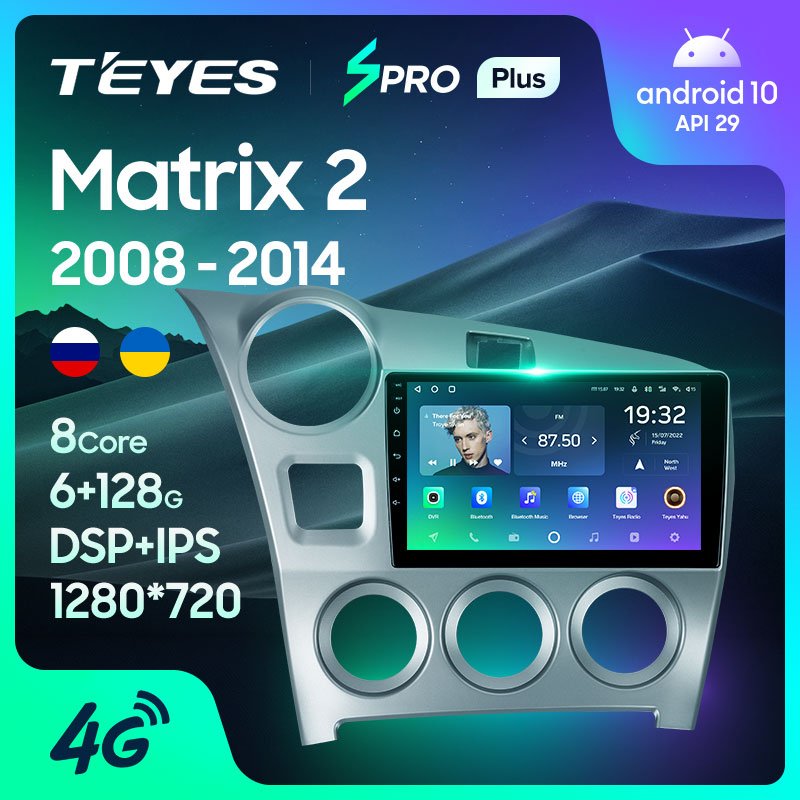 TEYES SPRO Plus For Toyota Matrix 2 E140 2008 - 2014 Car Radio Multimedia Video Player Navigation GPS Android 10 No 2din 2 din