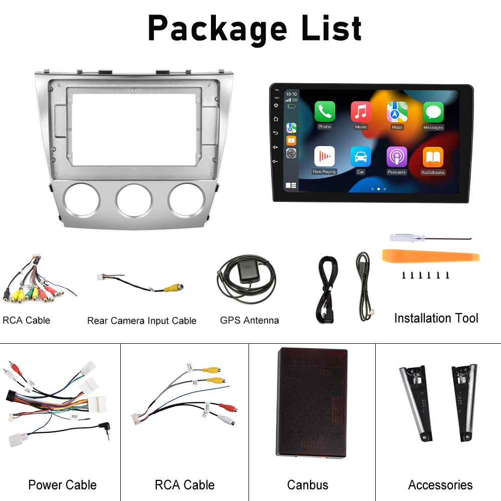 Podofo 10" Android Car Stereo For Toyota Camry 2006-2011 Car Radio Autoradio Wireless Carplay Android Auto GPS Wifi Hifi RDS