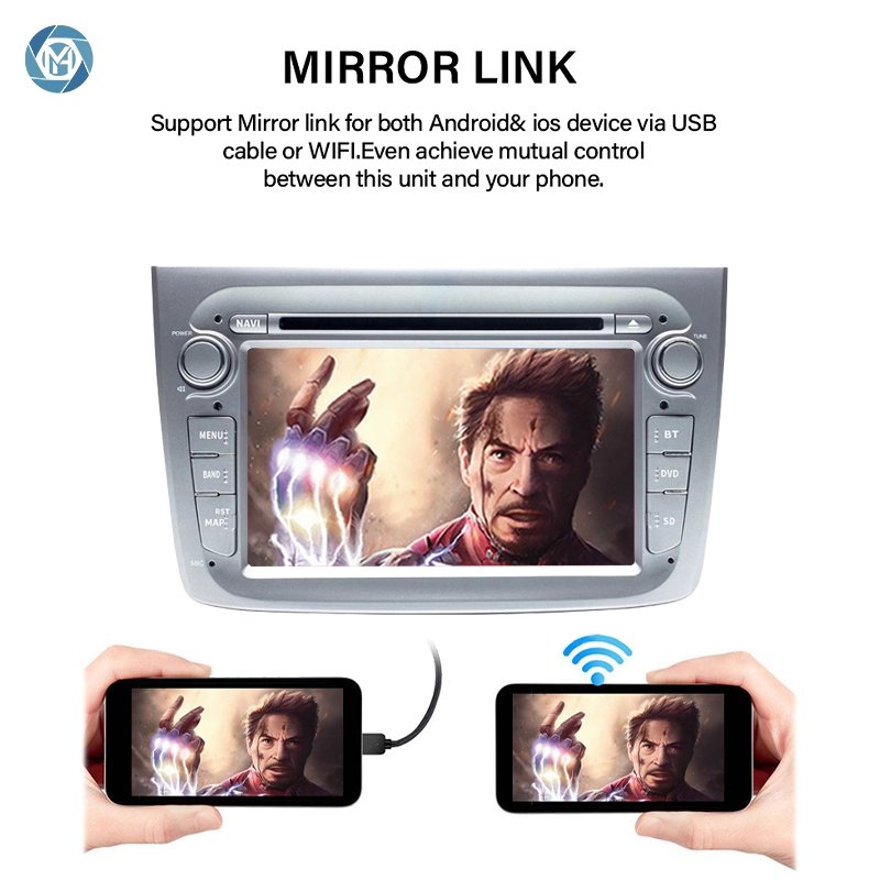 7 inch TPMS DAB DSP IPS Android wireless CarPlay 4G car dvd player for Alfa Romeo Mito