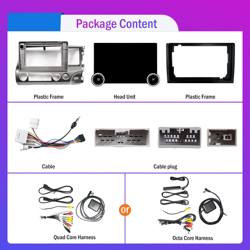 11.8Inch 2Din Android Car Radio For Honda Civic 2005-2011 RHD 2K QLED Screen Car Stereo Car DVD Player Carplay Android Auto