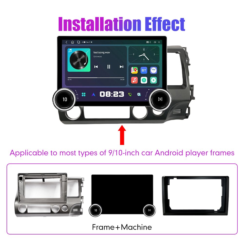 11.8Inch 2Din Android Car Radio For Honda Civic 2005-2011 RHD 2K QLED Screen Car Stereo Car DVD Player Carplay Android Auto