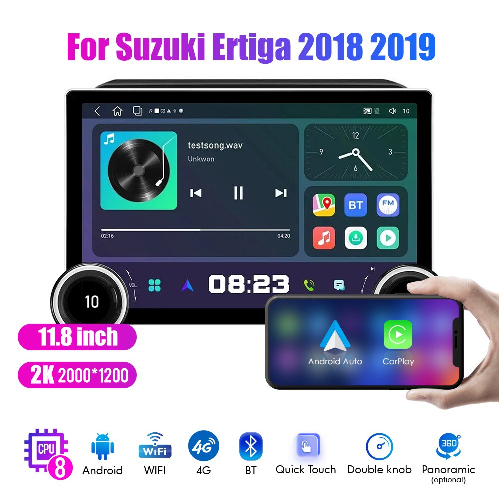 11.8Inch Car Radio For Suzuki Ertiga 2018 2019 DIAMOND 2K QLED Screen 2Din Android Car Stereo Car DVD Player Carplay DSP