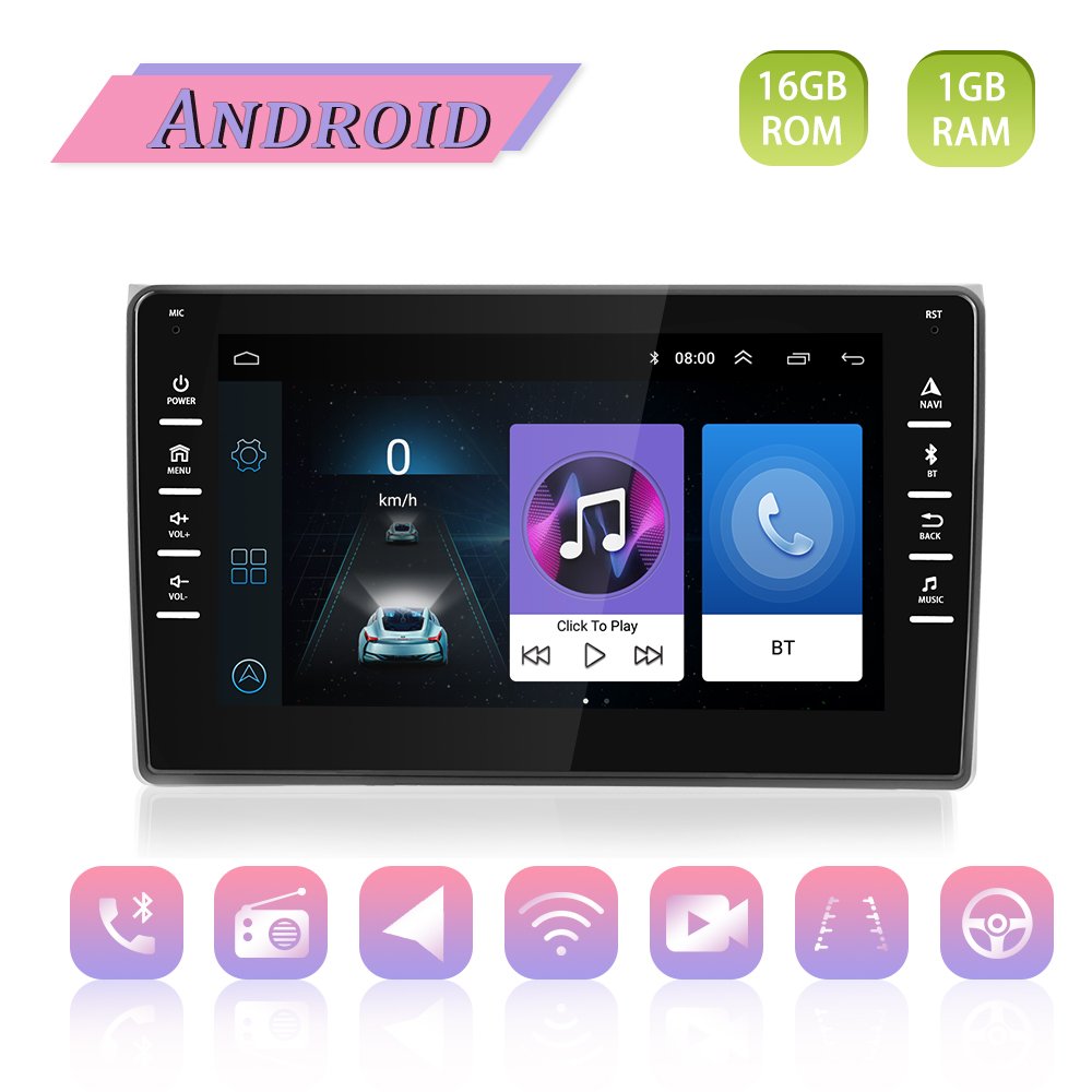 Podofo Android Car Radio Stereo 1+32GB 8 Inch Capacitive Touch Screen GPS Wifi BT FM For Audi A4 2002-2008 Autoradio