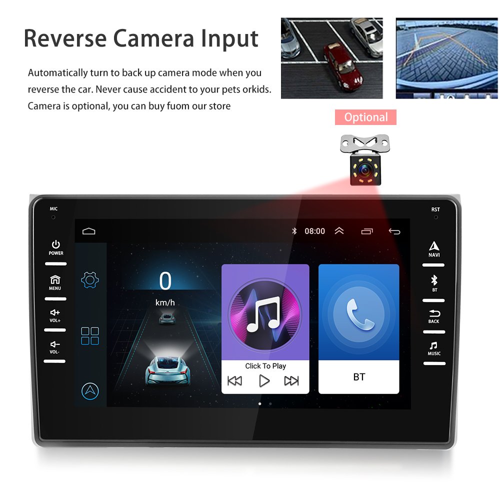 Podofo Android Car Radio Stereo 1+32GB 8 Inch Capacitive Touch Screen GPS Wifi BT FM For Audi A4 2002-2008 Autoradio