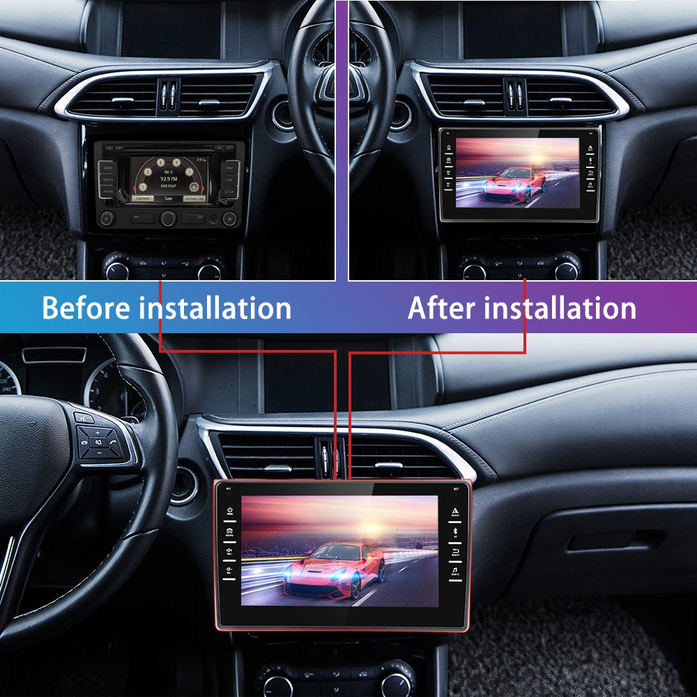 Podofo Android Car Radio Stereo 1+32GB 8 Inch Capacitive Touch Screen GPS Wifi BT FM For Audi A4 2002-2008 Autoradio