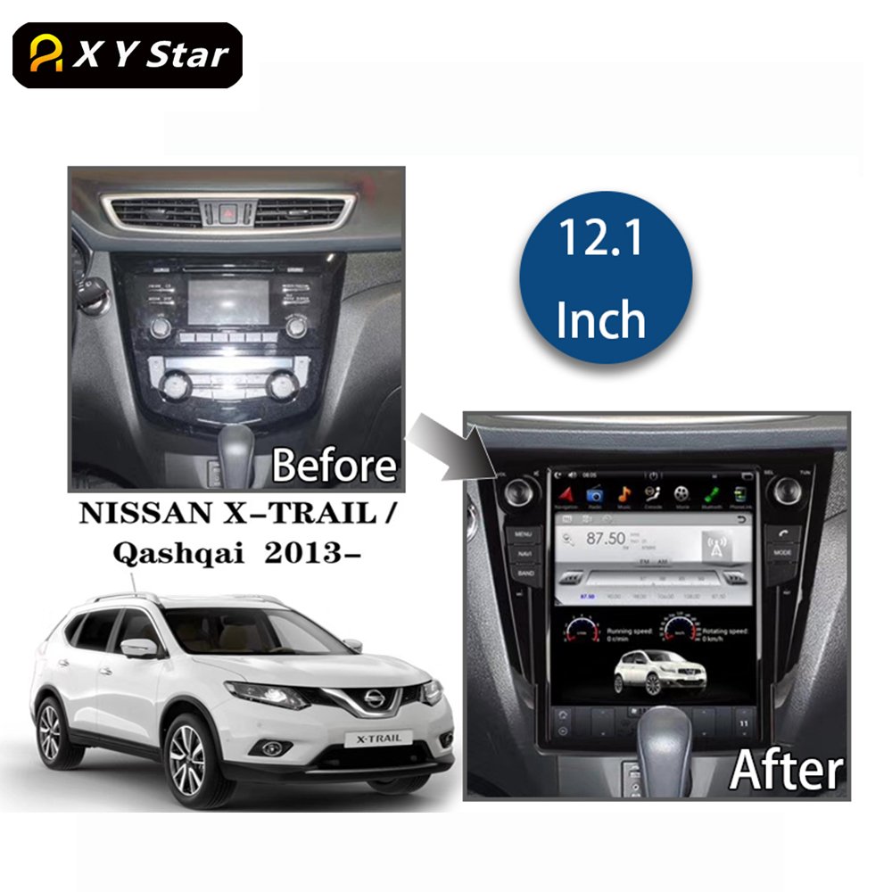 XYstar Tesla Style 12.1 Inch Android Gps Navigation Stereo Car Video Car Dvd Player For Nissan X-TRAIL Qashqai 2013-2016