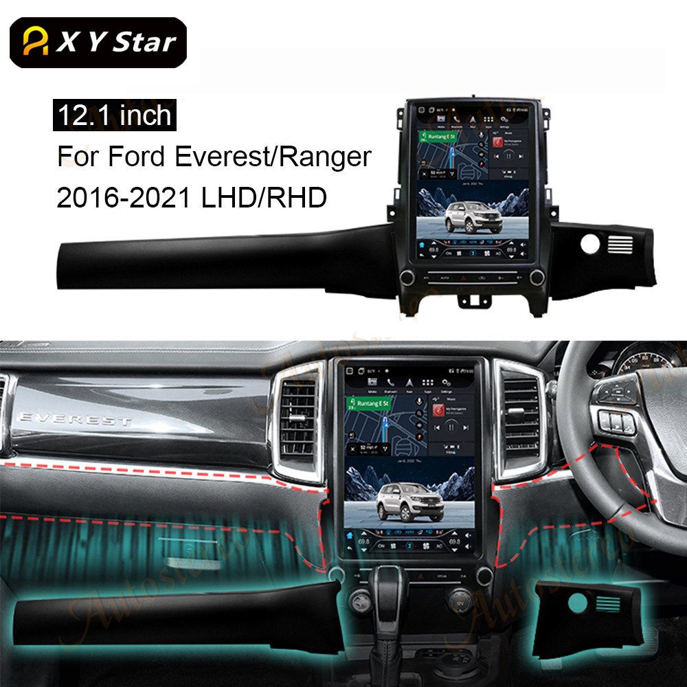 12.1inch android 11 touch screen car dvd player for Ford Ranger Raptor Everest 2016-2021