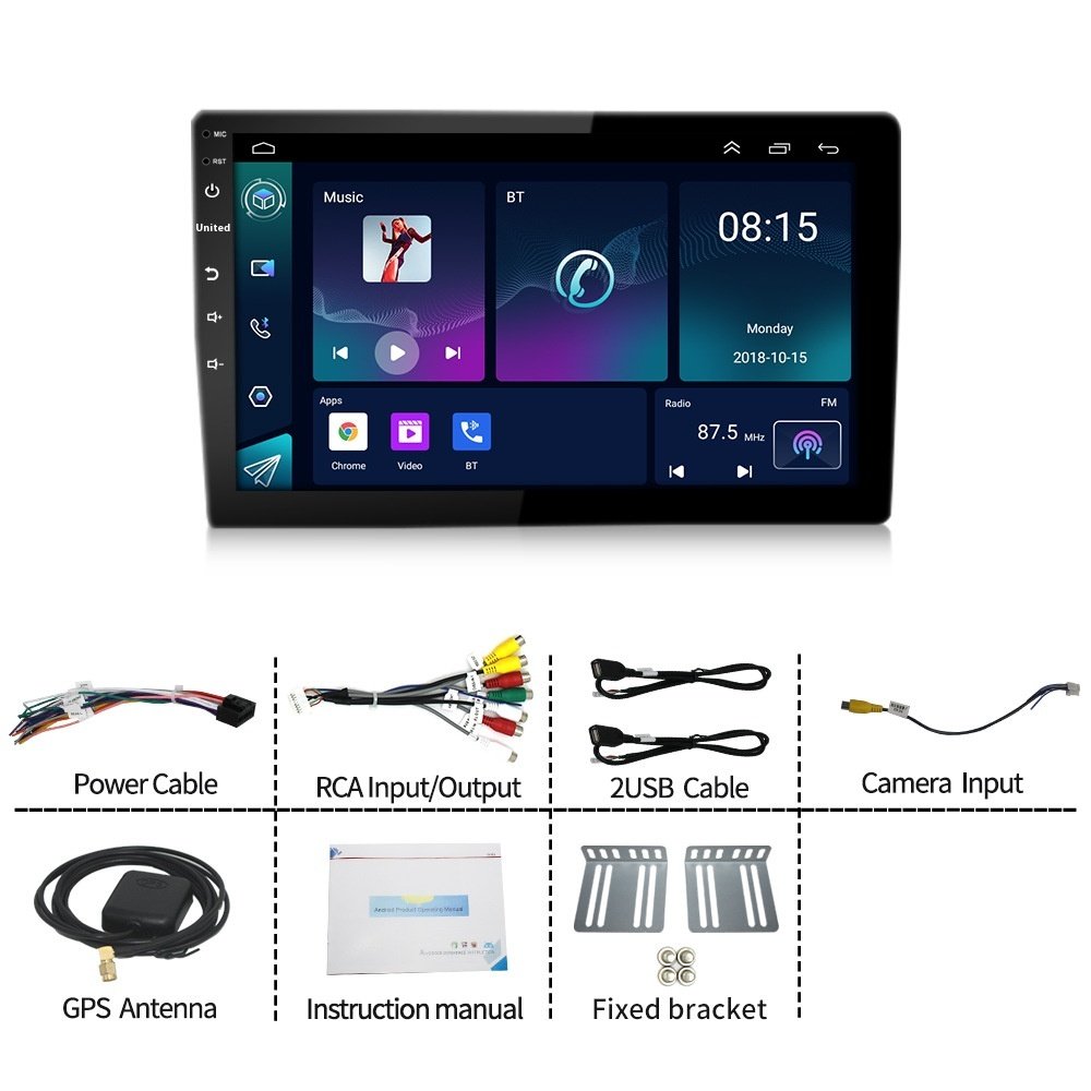 7/9.0/10 Inch Cross-Border Universal Android GPS Car Navigation System with LCD Dashboard Carplay & MP3 Wireless DVD MP3 Player
