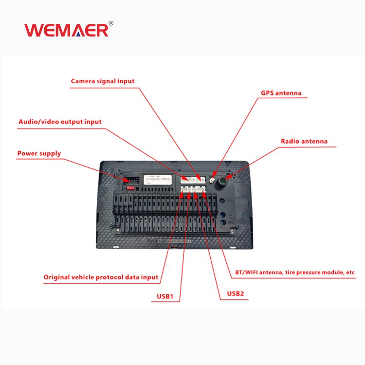 Wemaer 2+32G 10 Inch Carplay Front Rear Dual Recording Navigation GPS DPS BDS Android 10 USB Touch Screen MP3 MP4 Car DVD Player