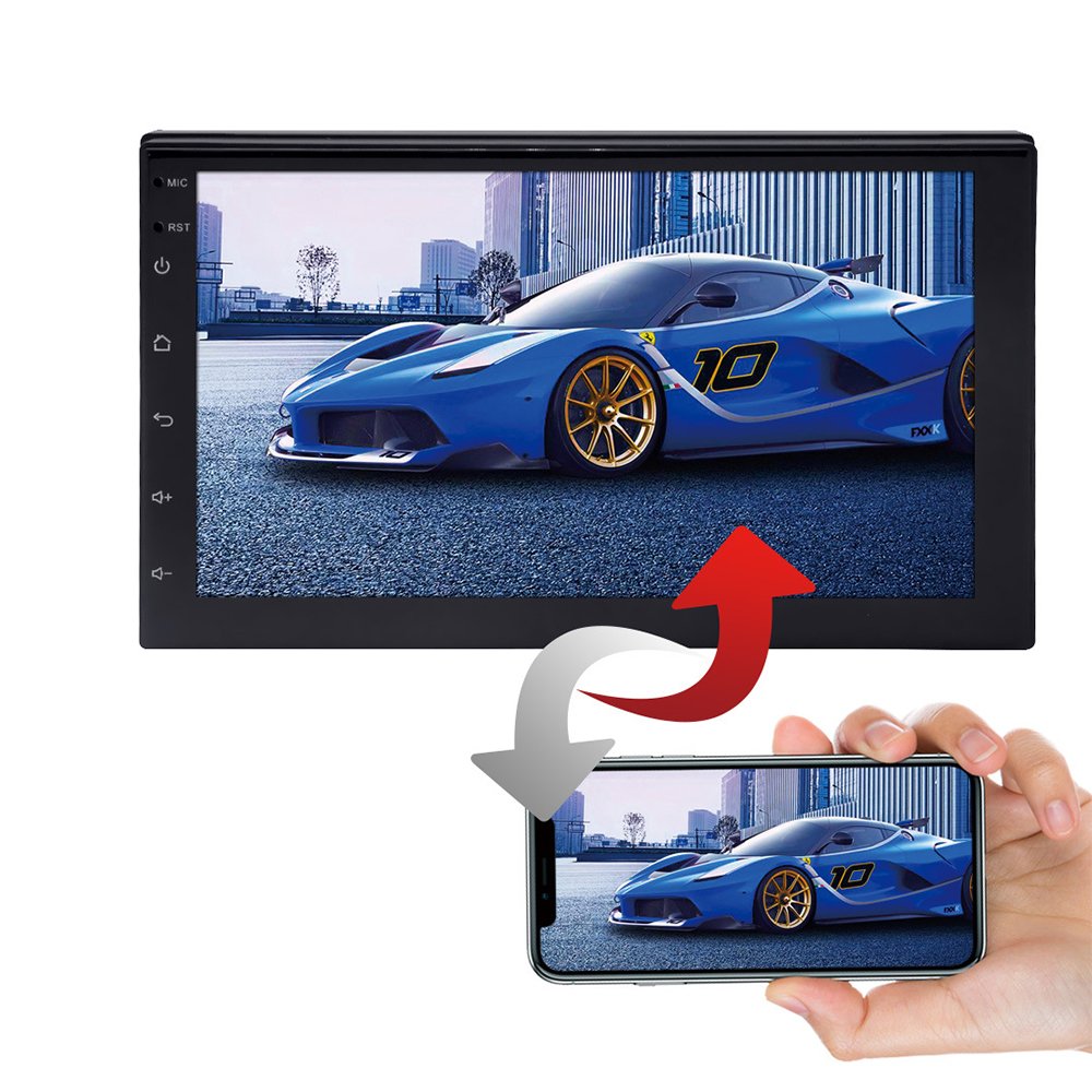 2 Din Android Car Radio Carplay 10 Inch Touch Screen Car DVD Player Car Stereo BT Wifi GPS Navigation with Rear Camera