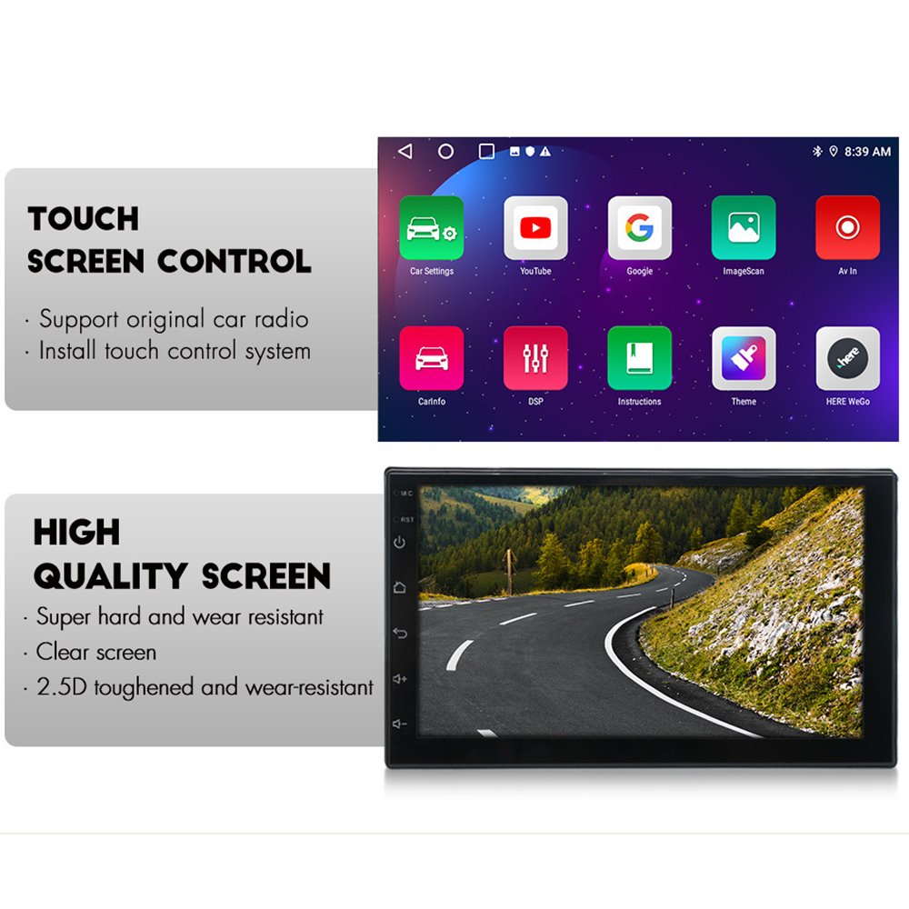 2 Din Android Car Radio Carplay 10 Inch Touch Screen Car DVD Player Car Stereo BT Wifi GPS Navigation with Rear Camera