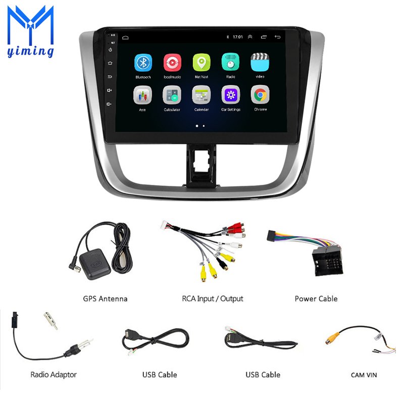 android 9.1 car gps multimedia player For Toyota VIOS YARiS 2018 dvd radio video player headunit Split screen display