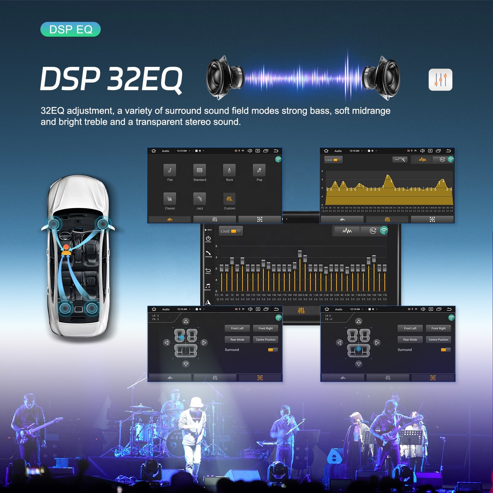 Podofo 4+64G 7'' 2Din 8 Core Android Car Radio Stereo WIFI&4G CarPlay Android DSP/EQ GPS BT FM/AM/RDS AI Voice IPS Screen