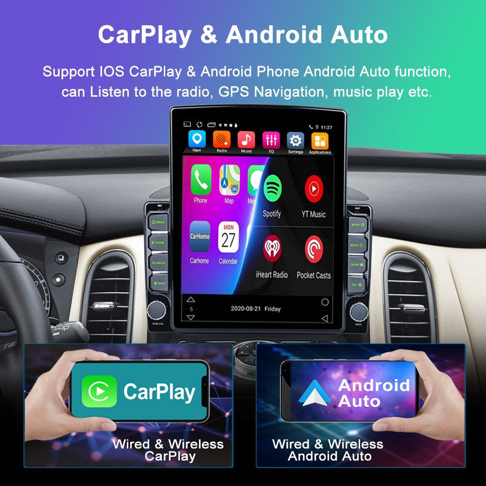9.7 Inch Android 13 Car DVD Player Newest Model Support Wireless Carplay Android Auto Wifi GPS Stereo Split Screen