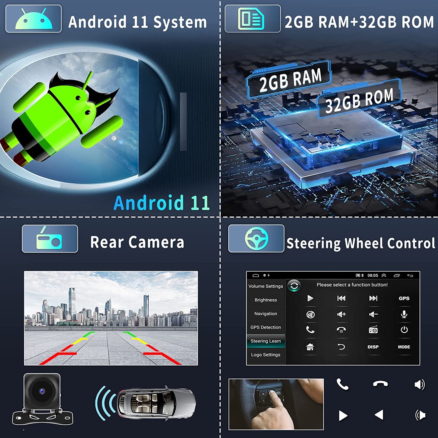 Podofo 9" Android Car Stereo Radio For Porsche Cayenne 2003-2010 Carplay Android Auto GPS Wifi Hifi Audio FM RDS