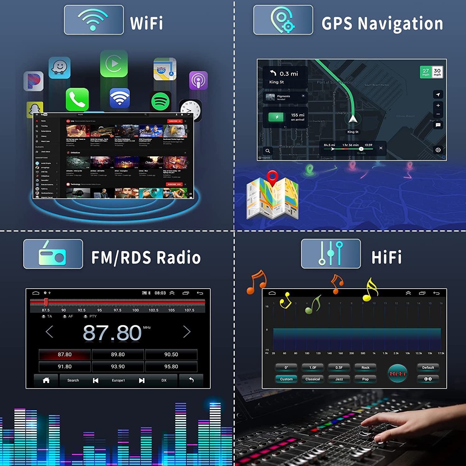 Podofo 9" Android Car Stereo Radio For Porsche Cayenne 2003-2010 Carplay Android Auto GPS Wifi Hifi Audio FM RDS