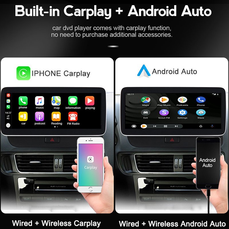 10.25 inch dvd car radio stereo android touch screen multimedia player carplay for audi q5