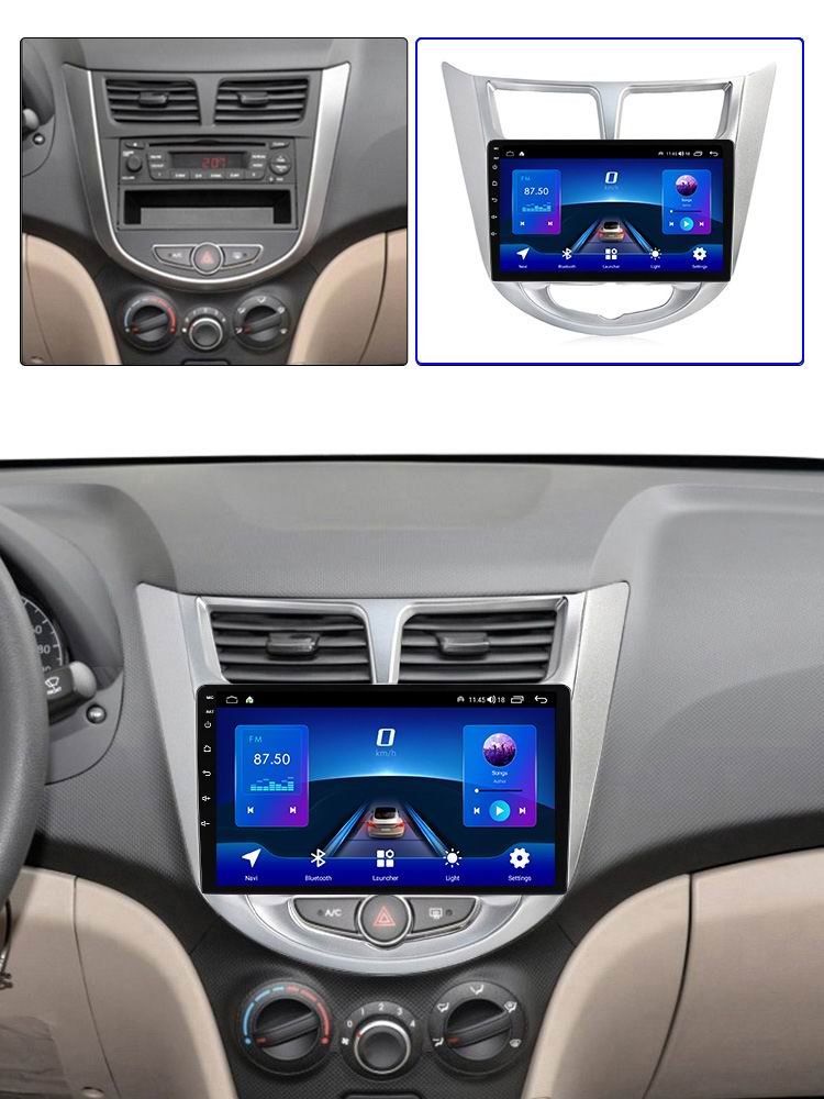 9 Inch Android 12 Car Multimedia Player For Hyundai Solaris Verna Accent i25 2010-2016 gps Navigation