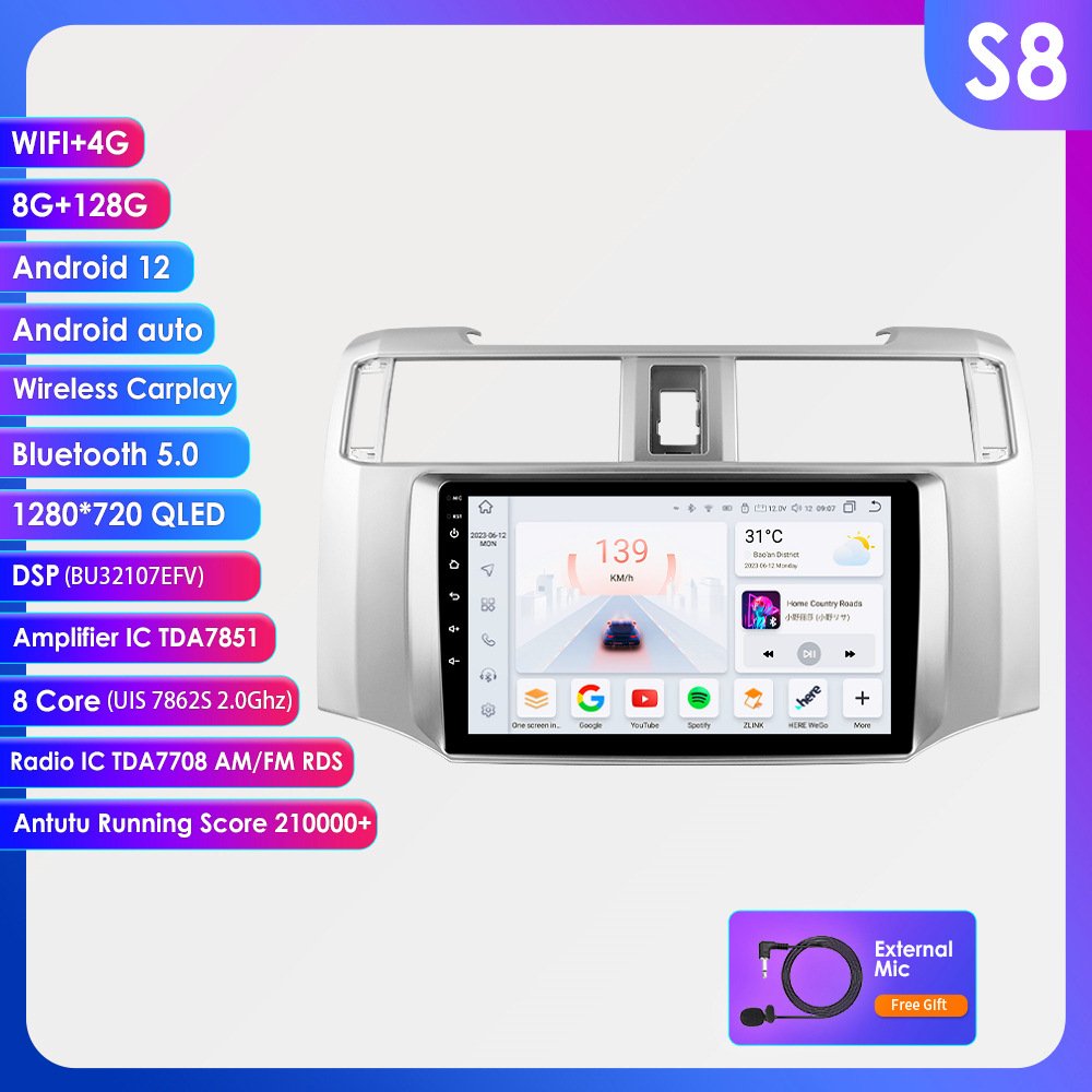9 Inch android car dvd player for toyota 4runner 2009 2010 2011 2012 2013 2014 2015 2016 2017 2018 2019 with navigation & gps 4g