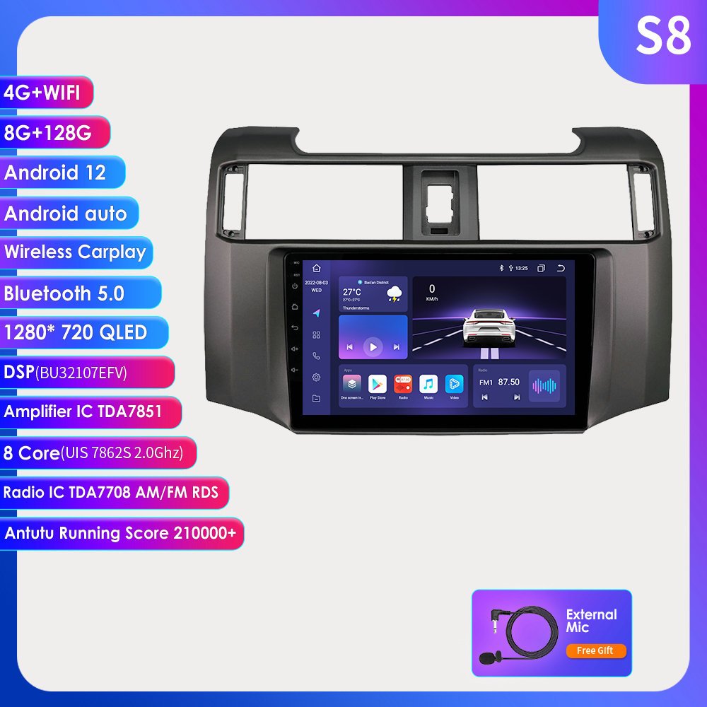 9 Inch android car dvd player for toyota 4runner 2009 2010 2011 2012 2013 2014 2015 2016 2017 2018 2019 with navigation & gps 4g