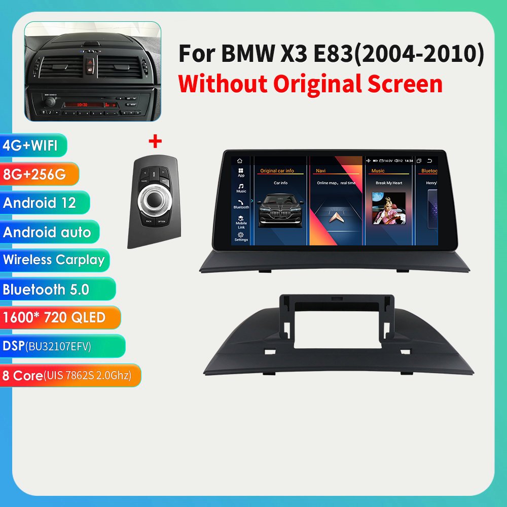10.33 Inch Wifi+4G OLED Android 12 Rgb Car Dvd Player for BMW X3 E83 2004 2010 with radio CarPlay Android Auto GPS