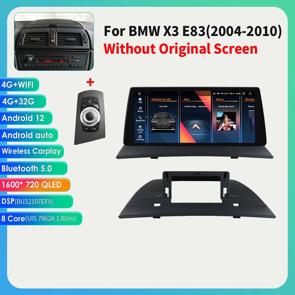 10.33 Inch Wifi+4G OLED Android 12 Rgb Car Dvd Player for BMW X3 E83 2004 2010 with radio CarPlay Android Auto GPS