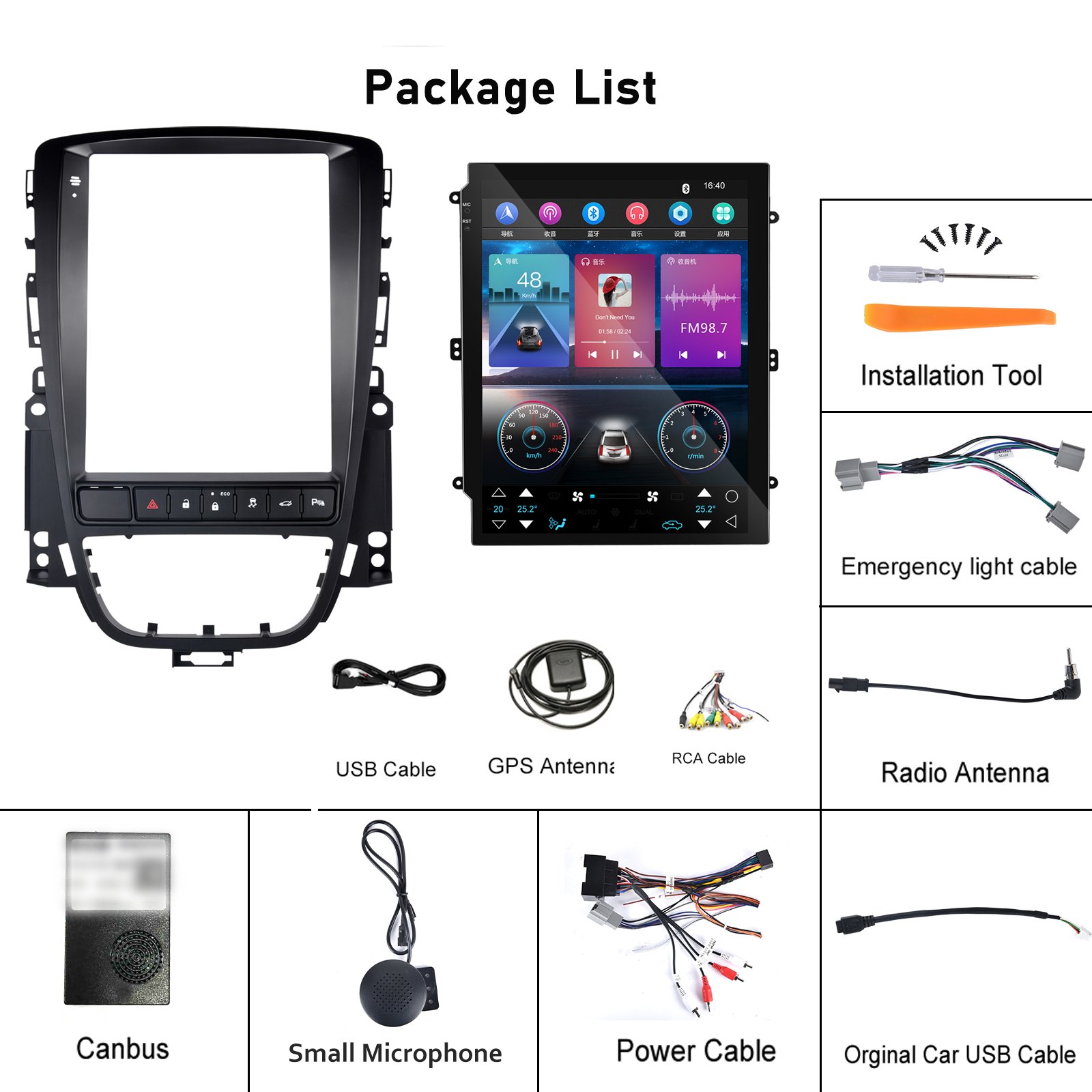 Podofo 9.7" Android Car Stereo Car Radio For Buick Excelle GT/Opel Astra 2006-2014 Carplay Android Auto GPS Wifi Hifi FM RDS