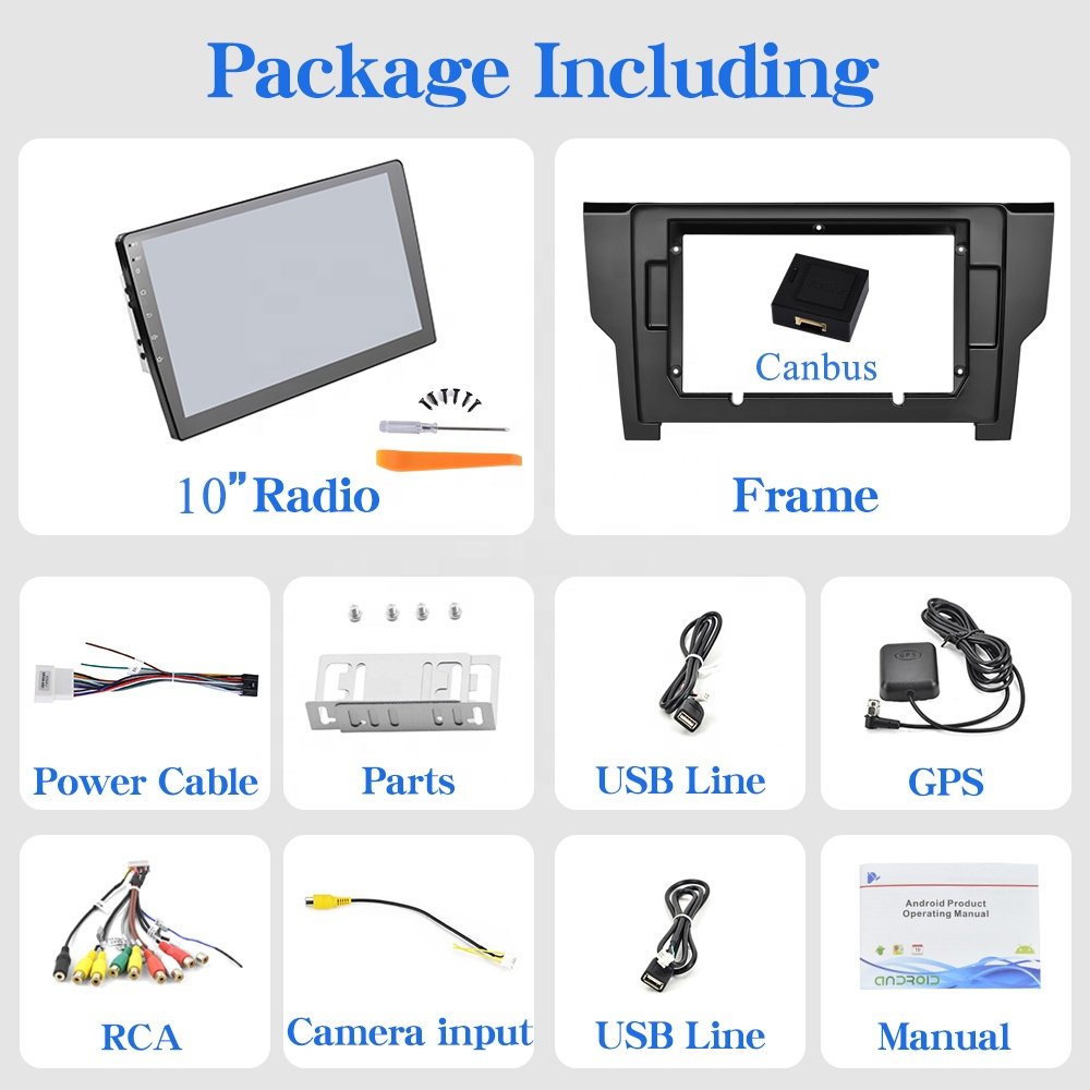 Podofo 10 inch Android Car Radio For VW/Passat 2019 Autoradio Carplay Android Auto GPS Wifi Hifi Audio FM RDS