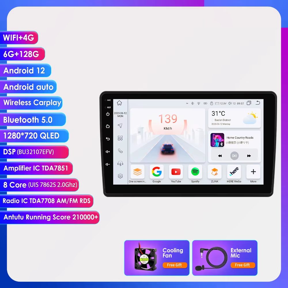 Car radio android 9/10 inch 9.7 inch 12.3 inch 13.1 inch radio de coche android All RAM ROM Universal Car DVD Player