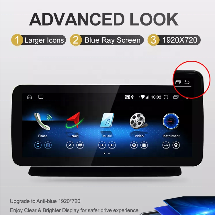MCX 12.3 Inch Car DVD Player Multimedia System IPS Qual comm 8 Core Android 10.0 4+64GB For Benz Mecedes W204 W205 S204 C Class