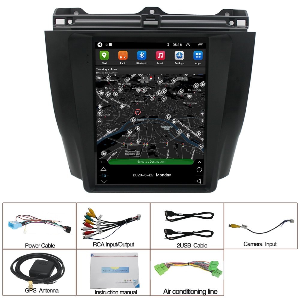 vertical screen 9.7 inch android car gps navigation For Honda Accord 7 2003 2004 2005 2006 2007 2008 Car Radio Stereo DVD player