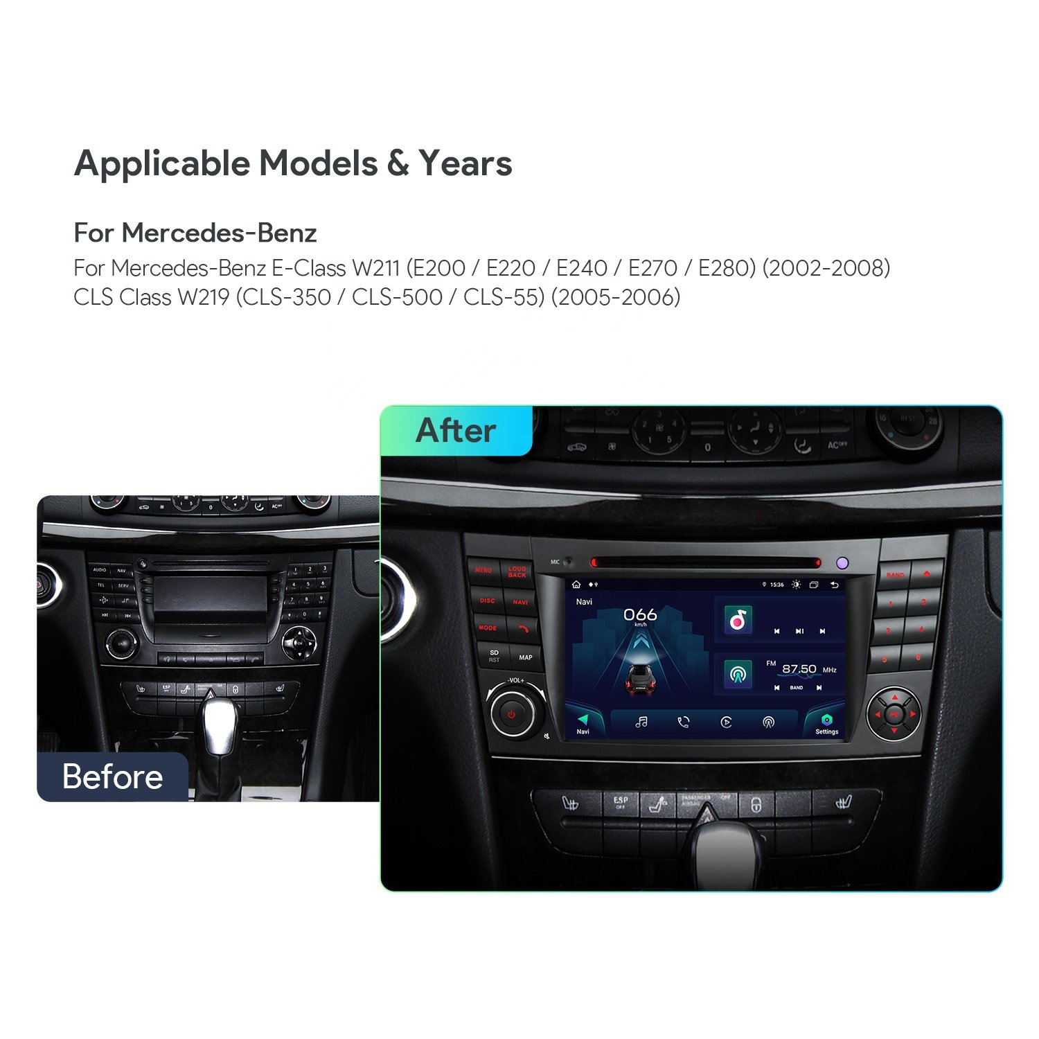 XTRONS 7 Inch Android 13 64GB Car DVD Player For Mercedes-Benz W211 Carplay Screen Android Auto 4G LTE Car Stereo