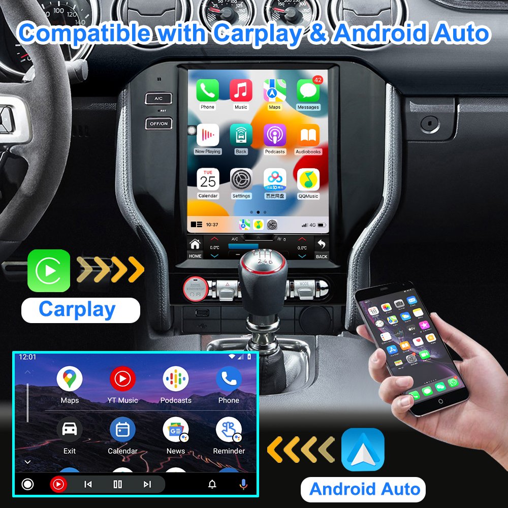 10.4inch Android car multimedia system gps navigation car radio video for Ford Mustang 2014 2015 2016 2017 2018 car dvd player
