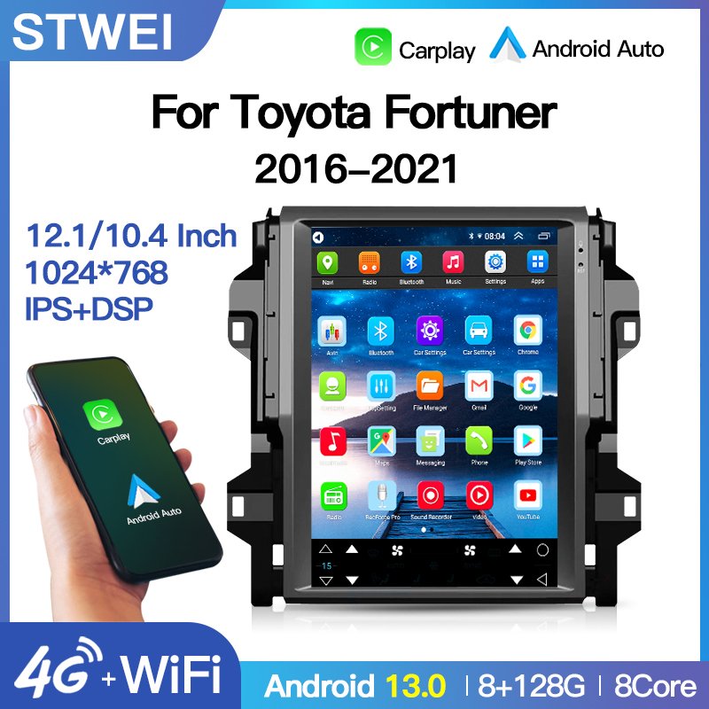 Android 13 For Toyota Fortuner 2016-2021 For Tesla Screen Car Radio Multimedia Player GPS Navigation Stereo Autoradio Carplay BT